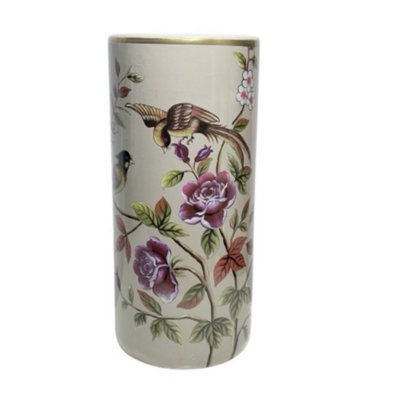 Minster Stylish Living Ltd Unisex Cream 18" Umbrella Stand - Birds With Roses & Flowers Design - Image 7