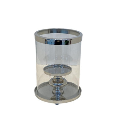 Minster Hurricane Candle HolderNickel PlatedL15 X W15 X H22 Cm from B&Q