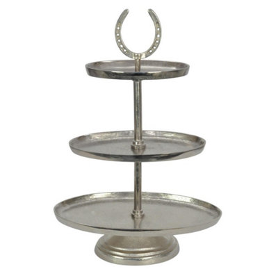 Minster 3 Tier Cake StandNickel PlatedL19 X W38 X H56 Cm from B&Q