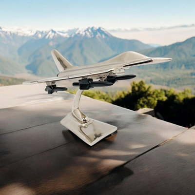 Minster Nickel Plated Model Plane 9" from B&Q