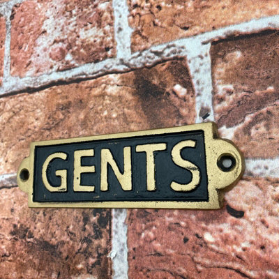 Minster "gents"Wall SignMetalL1 X W15 X H6 CmBlack from B&Q