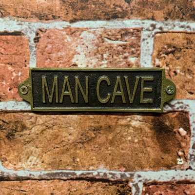 Minster "man Cave"Wall SignMetalL1 X W15 X H6 CmBlack from B&Q