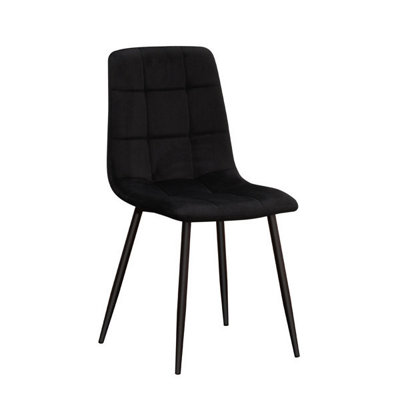 Minster ChairTufted Fabric/metalL52 X W44 X H86 CmBlack from B&Q