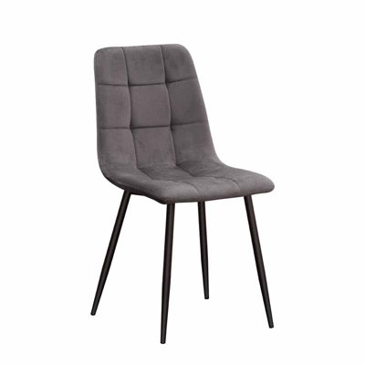 Minster ChairTufted Fabric/metalL52 X W44 X H86 CmGrey/black from B&Q