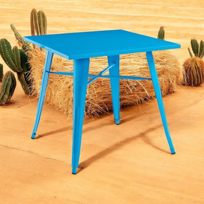 Minster Garden Bar TableMetalL80 X W80 X H76 CmBlue from B&Q