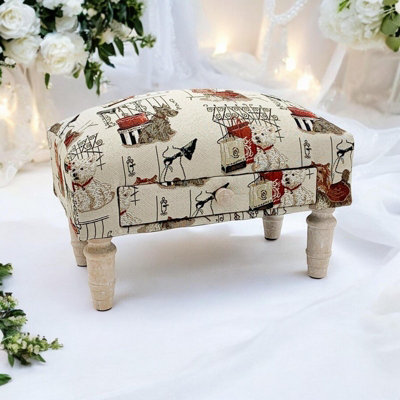 Minster Scottie Dog Fabric Footstool With DrawerL25 X W45 X H28 Cm from B&Q