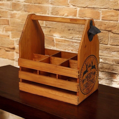 Minster 6 Wooden Bottle Holder With Metal OpenerL19 X W27 X H30 Cm from B&Q