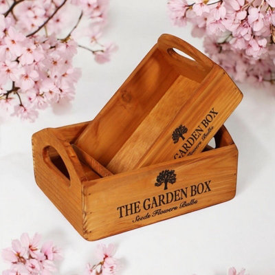 Minster "The Garden Box" - Flower Planters (Set Of 2) - Wood