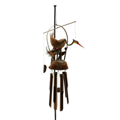 Minster Bird Wind ChimeWoodL30 X W18 X H60 Cm from B&Q