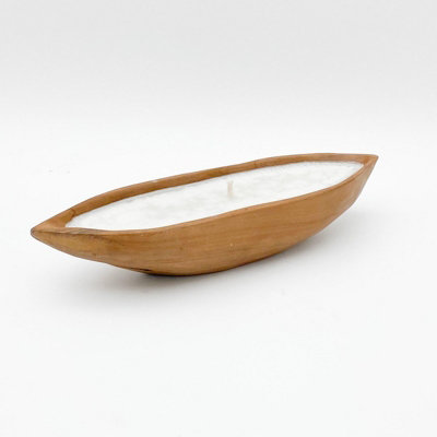 Minster Root Boat Bowl With CandleL12 X W40 X H8 CmTeak from B&Q