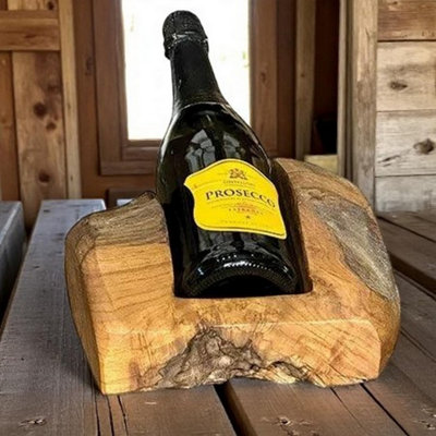 Minster Teak Root Single Wine HolderL13 X W16 X H25 Cm from B&Q