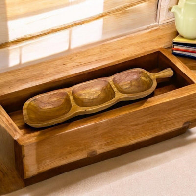 Minster Decorative Serving BowlWoodL50 X W15 X H5 CmTeak from B&Q
