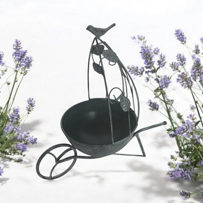 36Cm Grey Metal Garden Planter from B&Q