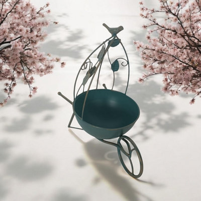 36Cm Blue Metal Garden Planter from B&Q