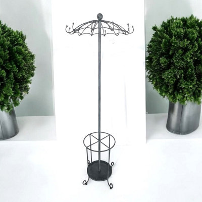 172Cm Grey Metal Coat Stand/ Umbrella Hold from B&Q