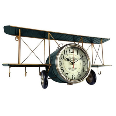 Minster Aeroplane Table ClockL28 X W18 X H64 Cm from B&Q