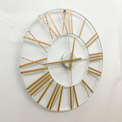 Minster Wall ClockL2 X W60 X H60 CmWhite/brown from B&Q