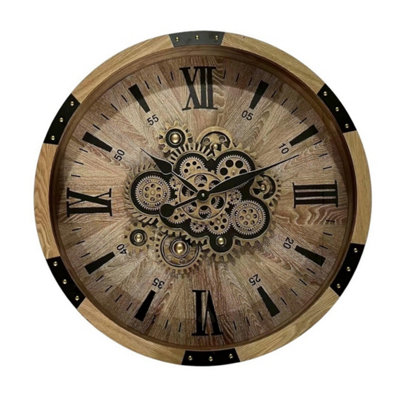 Minster Gear Wall ClockL7 X W68 X H68 CmBrown/black