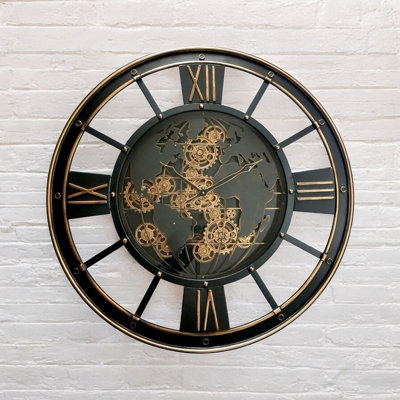 Minster Round Gear Wall ClockL8 X W80 X H80 Cm from B&Q