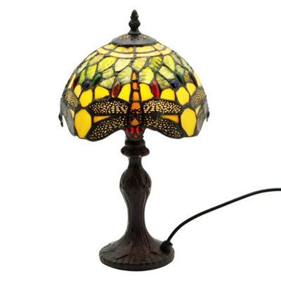 Minster 8 Inch Shade Dragonfly Tiffany LampL20 X W20 X H36 CmGreen from B&Q