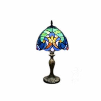 Minster 8 Inch Tiffany Lamp And ShadeL20 X W20 X H36 CmBlue/green/brown from B&Q