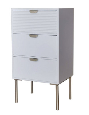 Minster Chest Of DrawerWoodL30 X W40 X H75 CmWhite from B&Q