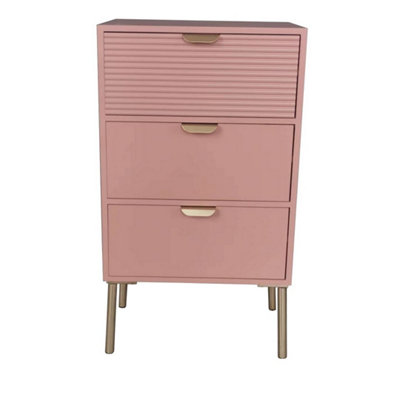 Minster 3 Drawers Chest Of DrawersWoodL30 X W40 X H75 CmPink from B&Q