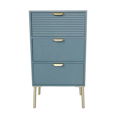Minster 3 Drawers Chest Of DrawersWoodL30 X W40 X H75 CmBlue from B&Q