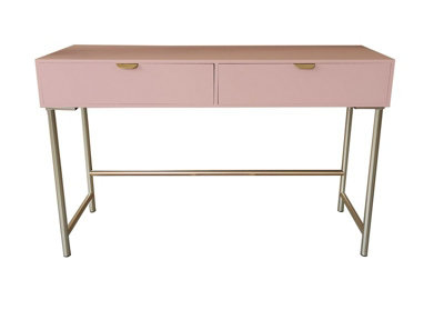 Minster 2 Drawer Bedside TableWoodL40 X W120 X H76 CmPink from B&Q