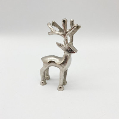 Minster Nickel Plated ReindeerL3 X W6 X H10 Cm from B&Q