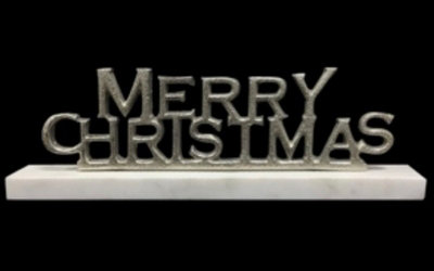 Minster Nickel Plated Merry Christmas In StandL3 X W30 X H8 Cm from B&Q