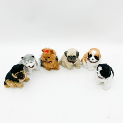 Minster 18Cm Sitting Puppies-6 Asst ColourFabricL10 X W10 X H17 Cm from B&Q