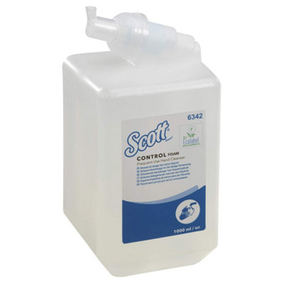 Scott Control Foam Hand Cleanser 6342Unscented Foaming Hand Soap For Frequent UseGentleEco-Certified Refill 1 X 1L Clear from B&Q