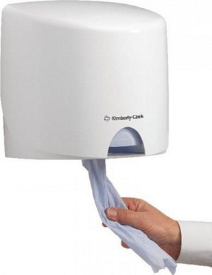 Kimberly-Clark Aquarius Roll Control Wiper Dispenser 7018Centrefeed Roll Dispenser1 X WhiteWall Mounted Centrefeed Dispenser from B&Q