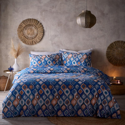Portfolio Home Tangiers Blue Duvet Cover Set Super King Bedding Set from B&Q