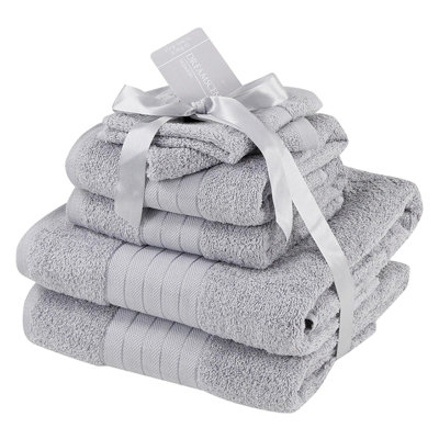 OHS Luxury 100% Cotton 6 Piece Bathroom Towel Bale Set from B&Q