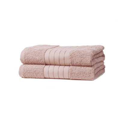 Ohs Luxury 100% Cotton 2 X Jumbo Bath SheetsBlush Pink from B&Q