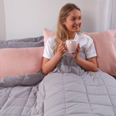 Ohs Weighted Blanket QuiltedSilver Grey125 X 180 Cm6Kg from B&Q