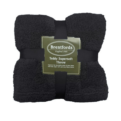 Ohs Teddy Fleece Blanket Large Throw Over Bed from B&Q