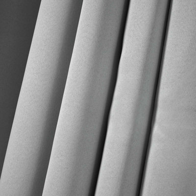 Ohs Eyelet Blackout Curtains Set Of 2 Thermal Ring Top Window Treatment PanelsSilverWidth 46" X Drop 54" from B&Q