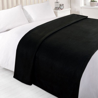 OHS Warm Plain Fleece Throw Over Bed Sofa Blanket from B&Q