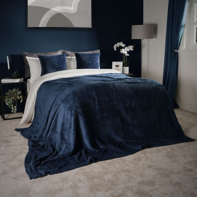 OHS Luxury Large Waffle Honeycomb Mink Warm Throw from B&Q