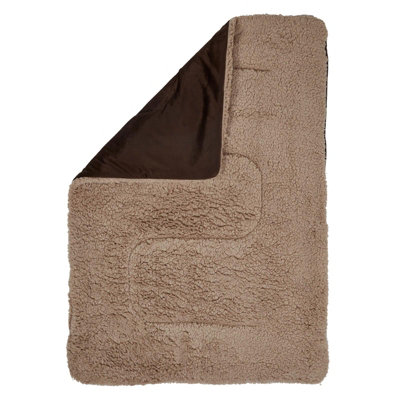 Ohs Sherpa Pet Animal Blanket Puppy Dog Cat Kitten Kennel Mat Warm ThrowChocolate Brown from B&Q