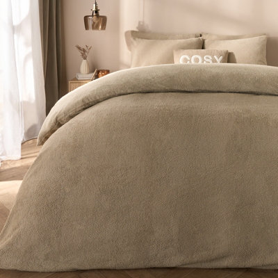 Ohs Teddy Duvet Cover With Pillow Case Bedding SetStoneSuperking from B&Q
