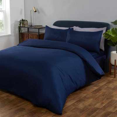 OHS Plain Dyed Duvet Cover With Pillowcase Bedding Set from B&Q