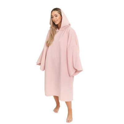 OHS Adult Poncho Oversized Hooded Towel Bath Robe from B&Q