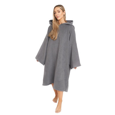 OHS Adult Poncho Oversized Hooded Towel Bath Robe from B&Q
