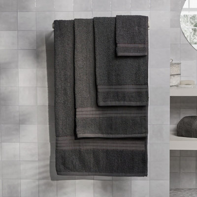 Ohs Luxury 100% Cotton Bathroom Hand Towel50 X 80CmCharcoal from B&Q