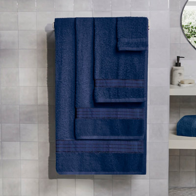 Ohs Luxury 100% Cotton Bathroom Hand Towel50 X 80CmNavy from B&Q