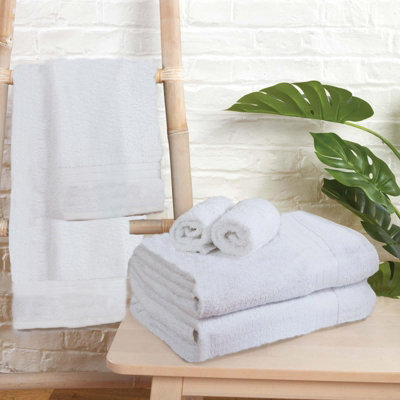 Ohs Luxury 100% Cotton Bath Sheet Bathroom Towel90 X 150CmWhite from B&Q
